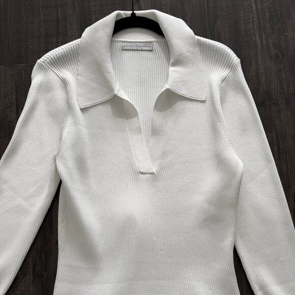 PALMER//HARDING Ribbed Knit Tunic Shirt – White - Picture 2 of 4